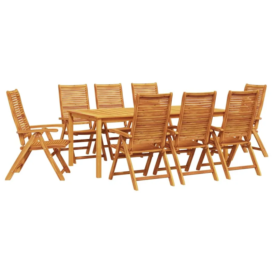 Ensemble de salle à manger pour jardin 9 pcs Marron - 2