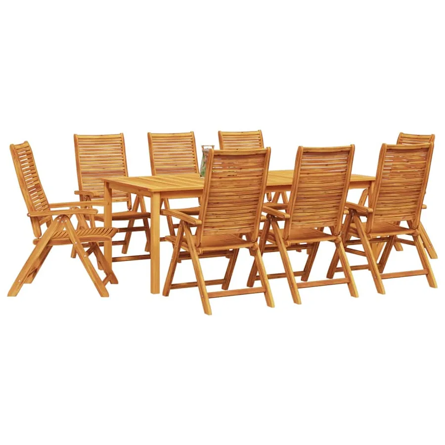 Ensemble de salle à manger pour jardin 9 pcs Marron - 3