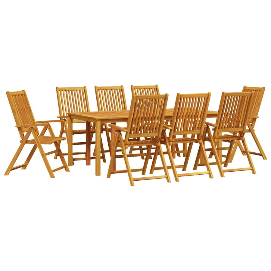 Ensemble de salle à manger pour jardin Pliable 9 pcs Marron - 2