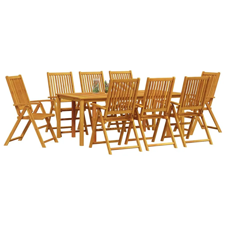 Ensemble de salle à manger pour jardin Pliable 9 pcs Marron - 3
