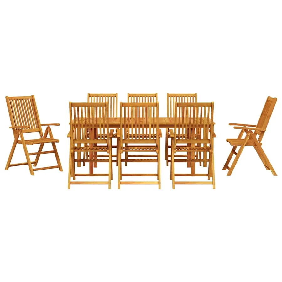 Ensemble de salle à manger pour jardin Pliable 9 pcs Marron - 7
