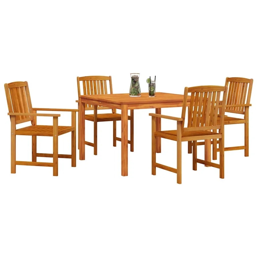 Ensemble de salle à manger pour jardin 5 pcs Marron - 3