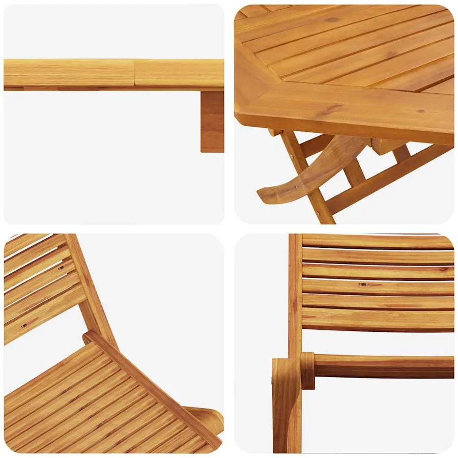 Ensemble de salle à manger pour jardin 5 pcs Marron - 11