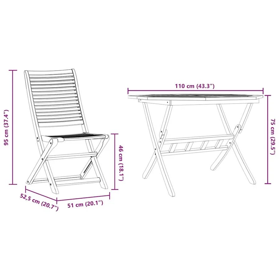Ensemble de salle à manger pour jardin 5 pcs Marron - 14