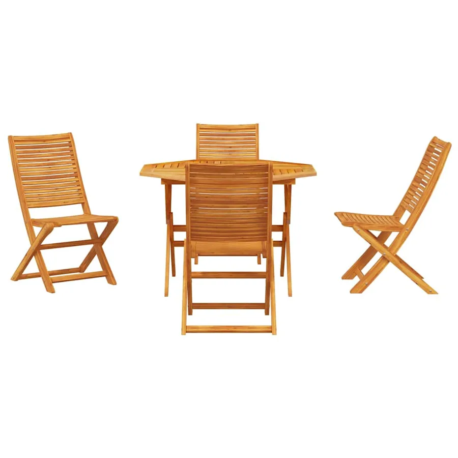 Ensemble de salle à manger pour jardin 5 pcs Marron - 7