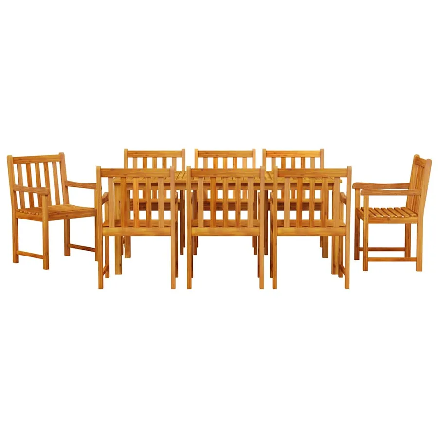 Ensemble de salle à manger pour jardin 9 pcs Marron - 7