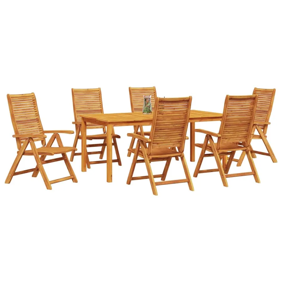 Ensemble de salle à manger pour jardin 7 pcs Marron - 3