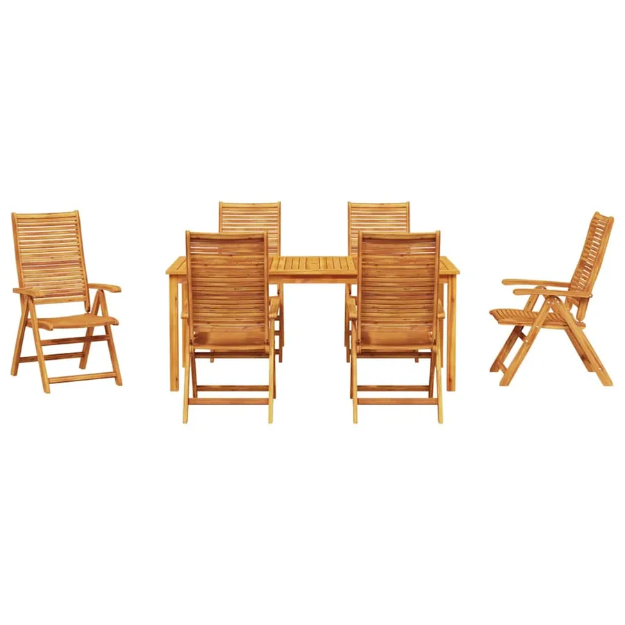 Ensemble de salle à manger pour jardin 7 pcs Marron - 7