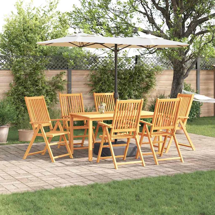 Ensemble de salle à manger pour jardin Pliable 7 pcs Marron