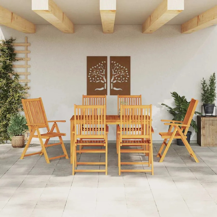 Ensemble de salle à manger pour jardin Pliable 7 pcs Marron - 4