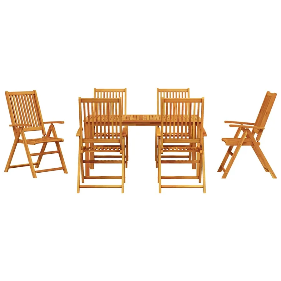 Ensemble de salle à manger pour jardin Pliable 7 pcs Marron - 7