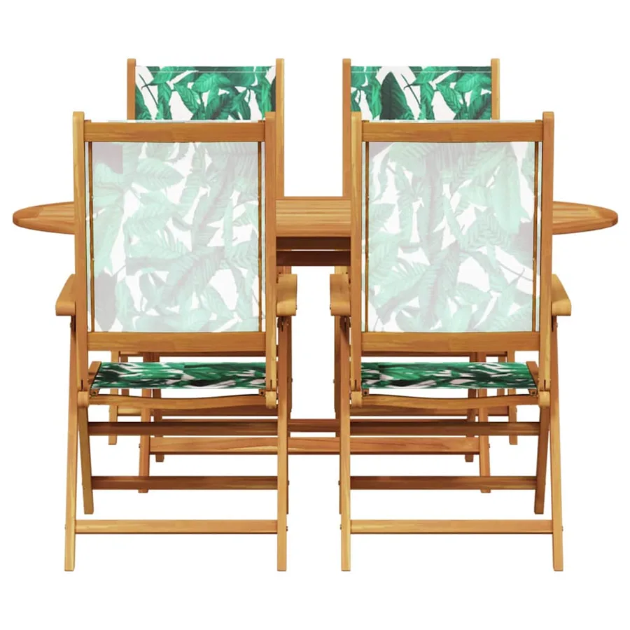 Ensemble de salle à manger pour jardin 5 pcs Motif feuille - 9