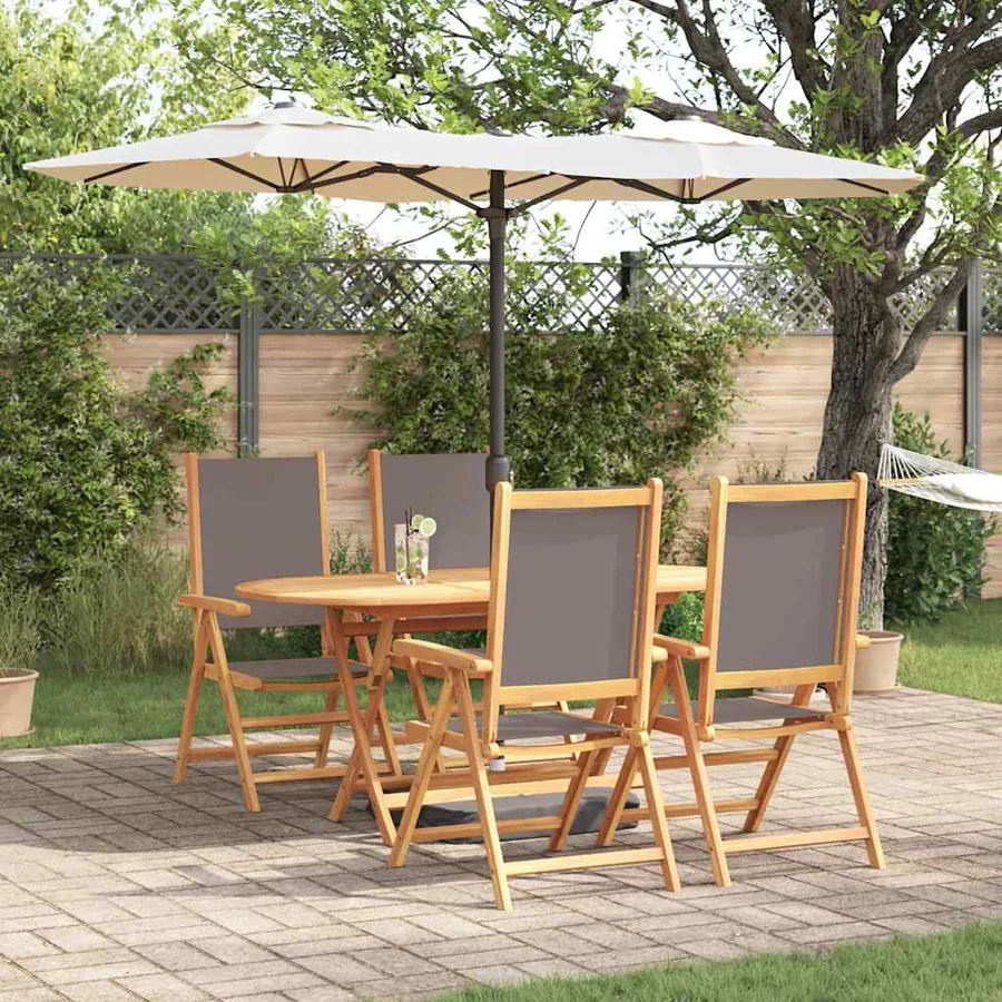 Ensemble de salle à manger pour jardin 5 pcs Anthracite