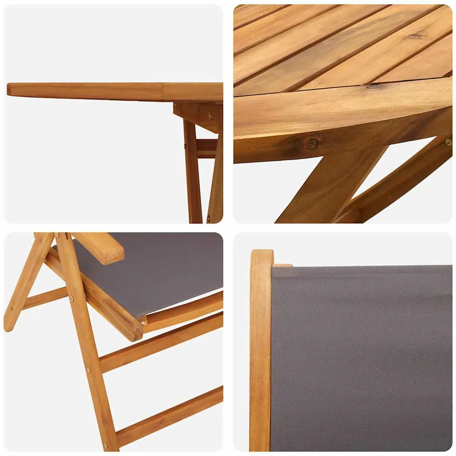 Ensemble de salle à manger pour jardin 5 pcs Anthracite - 10