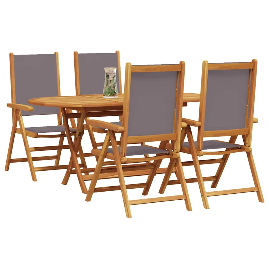 Ensemble de salle à manger pour jardin 5 pcs Anthracite - 3