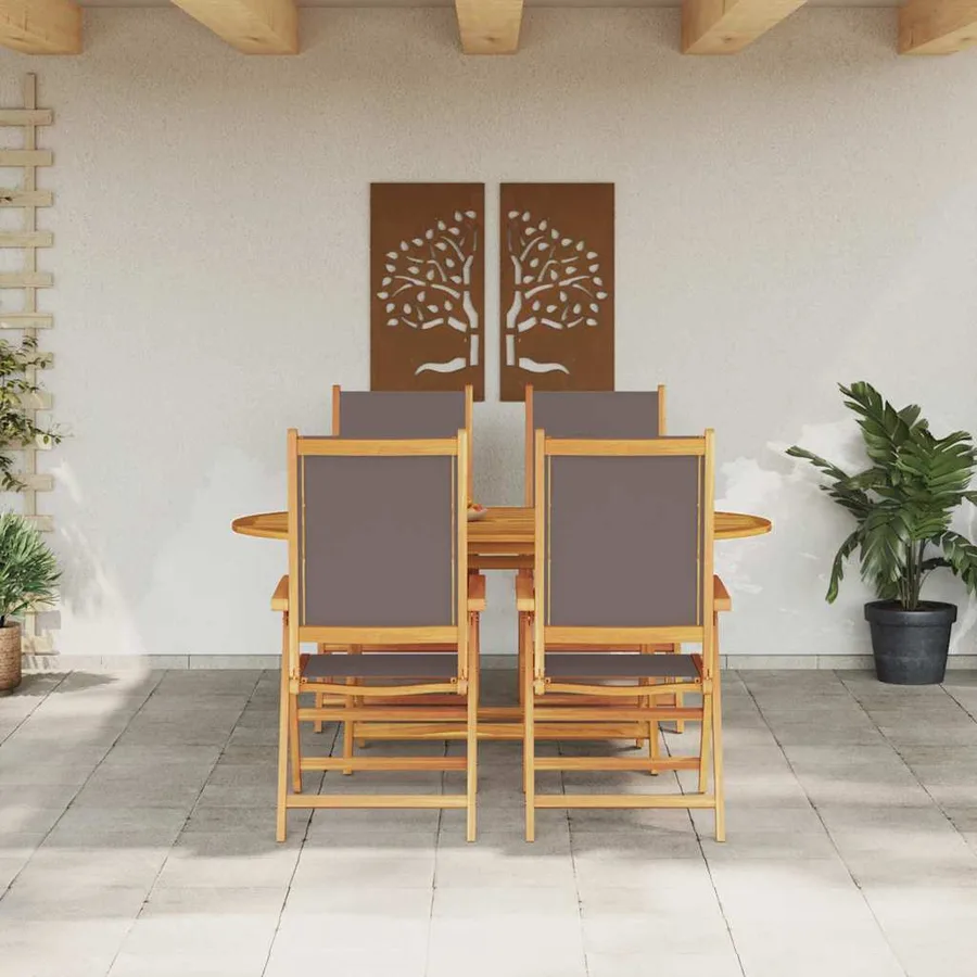 Ensemble de salle à manger pour jardin 5 pcs Anthracite - 4