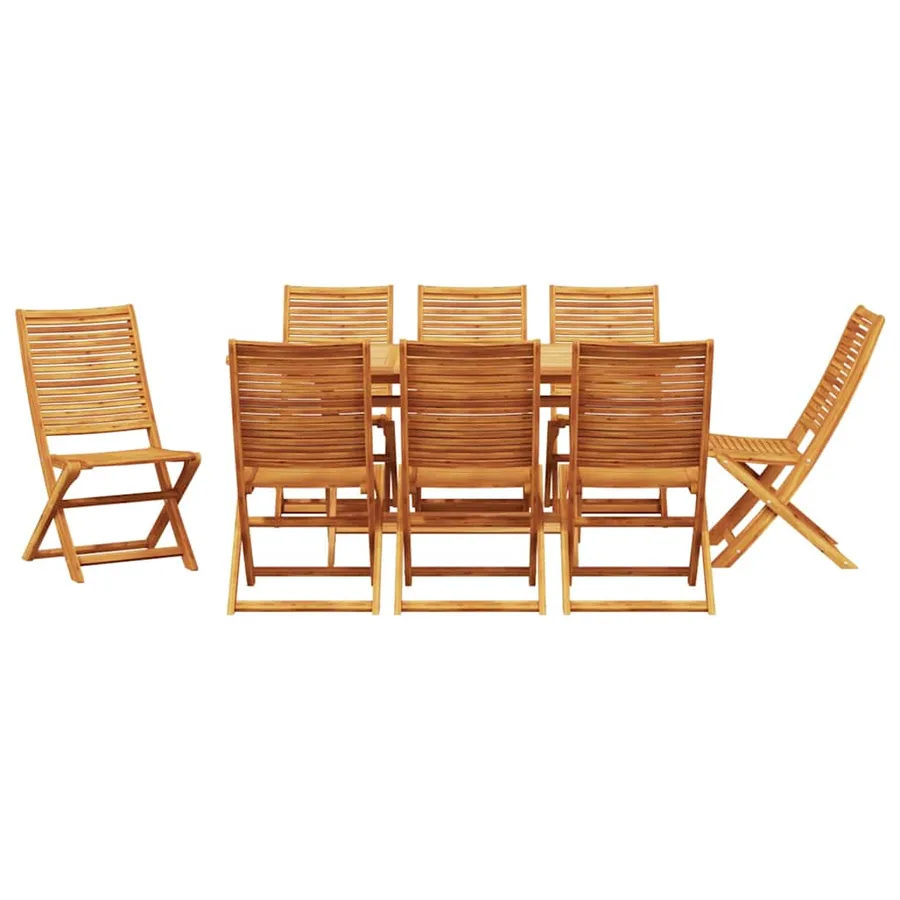 Ensemble de salle à manger pour jardin 9 pcs Marron - 7
