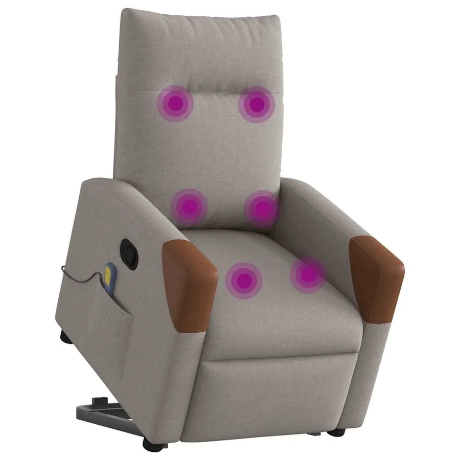 Fauteuil inclinable de massage Taupe Tissu - 3