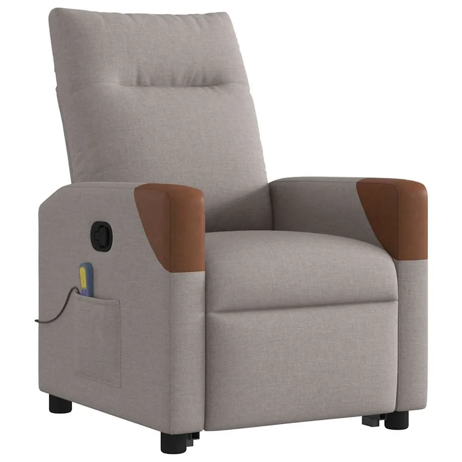 Fauteuil inclinable de massage Taupe Tissu - 4