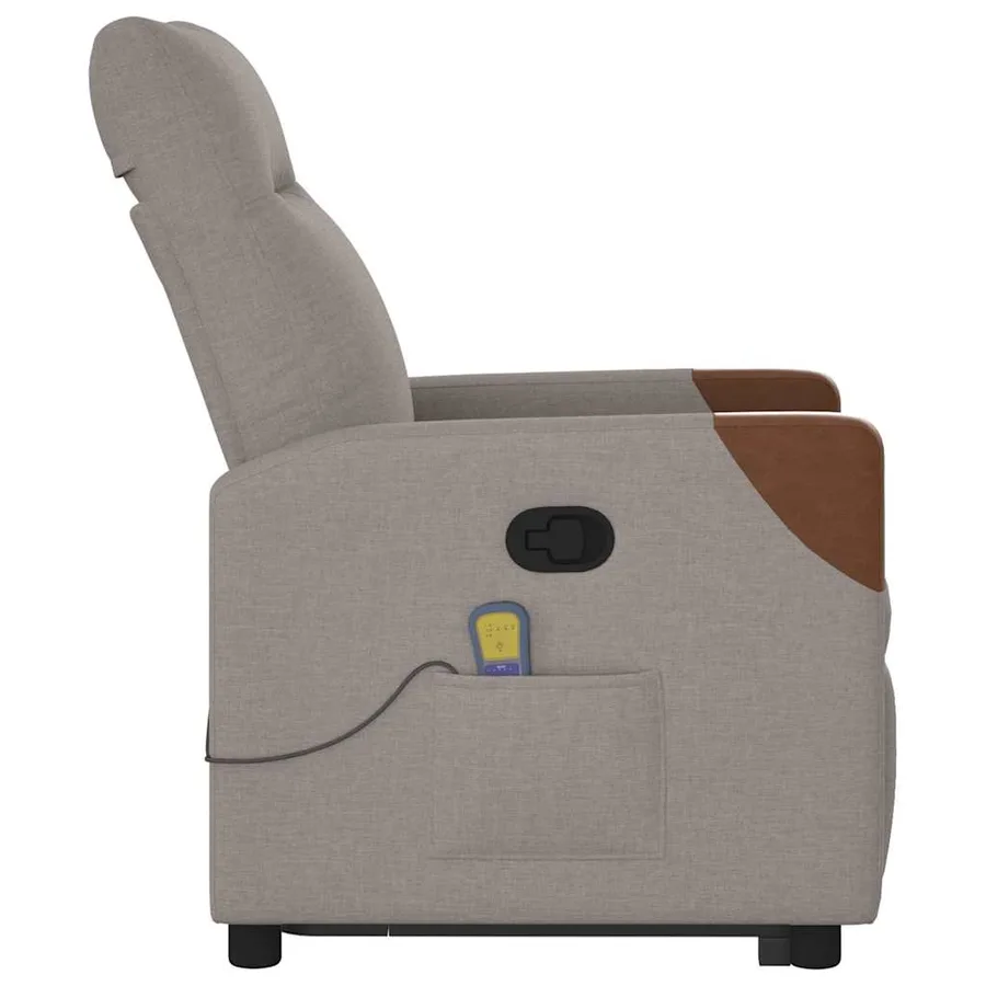 Fauteuil inclinable de massage Taupe Tissu - 6