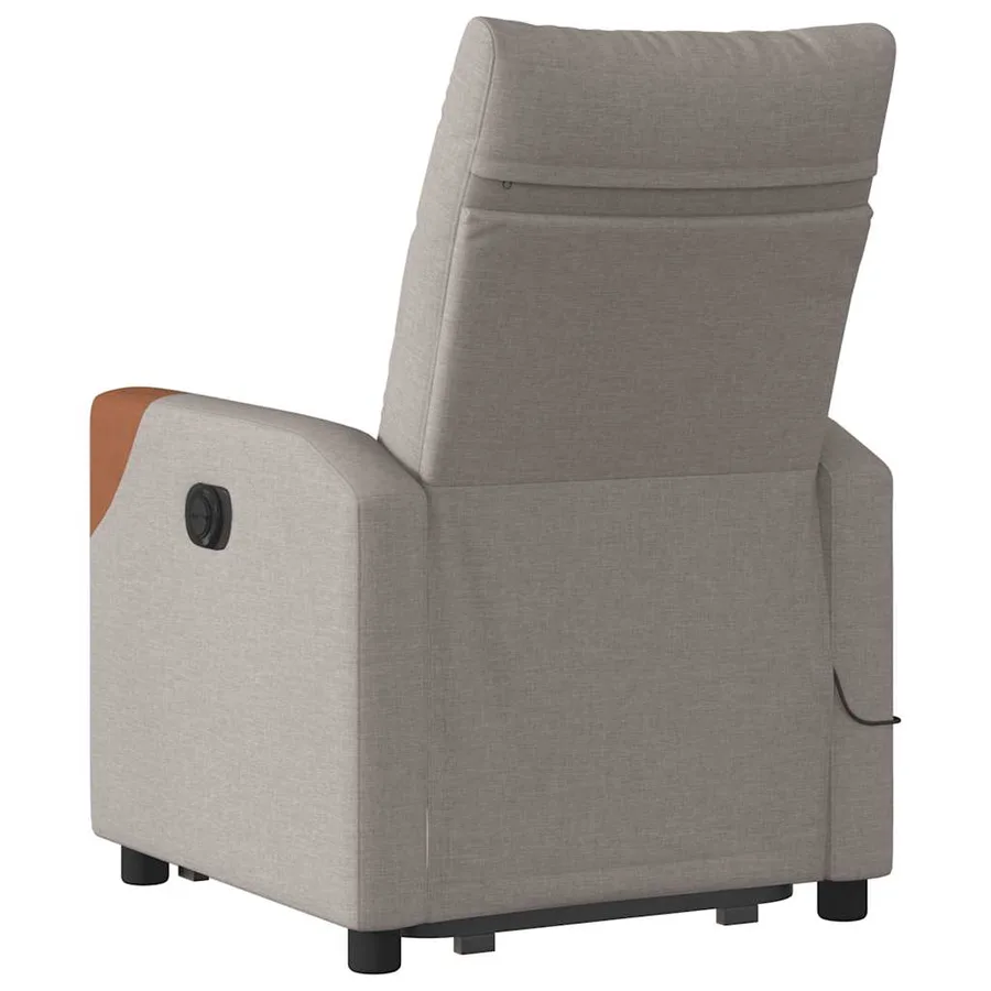 Fauteuil inclinable de massage Taupe Tissu - 7
