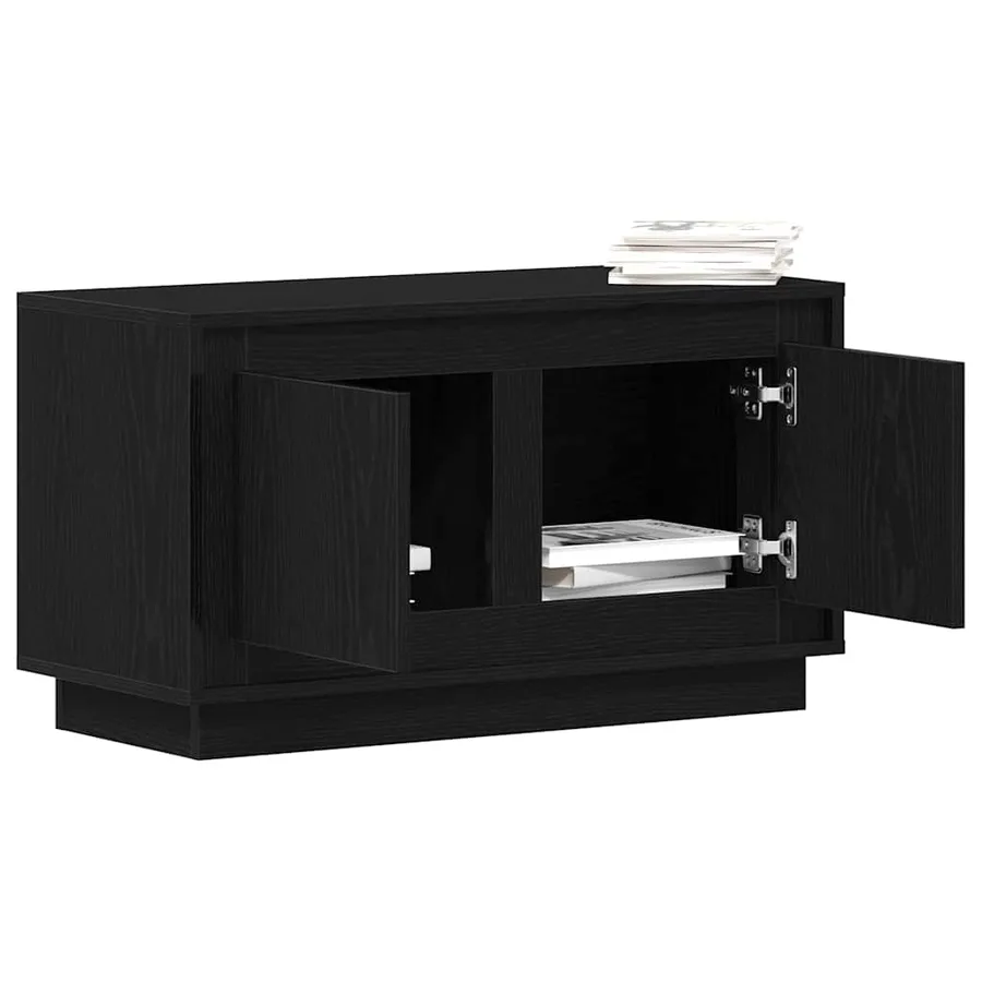 Meuble TV Chêne noir 80 x 35 x 45 cm Bois d'ingénierie - 3