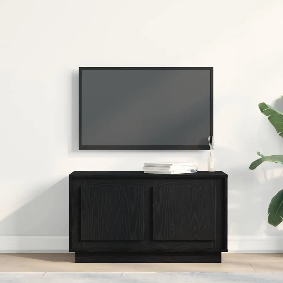Meuble TV Chêne noir 80 x 35 x 45 cm Bois d'ingénierie - 4
