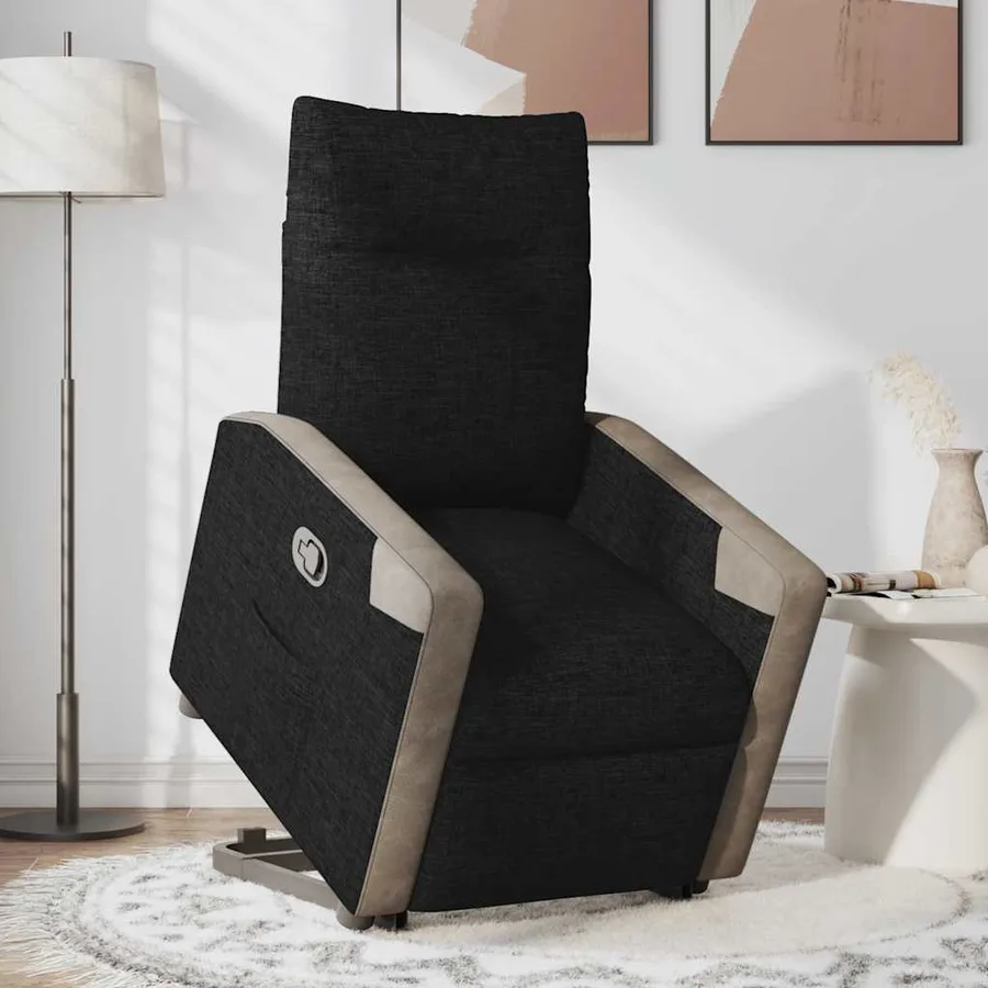 Fauteuil inclinable noir tissu - 3