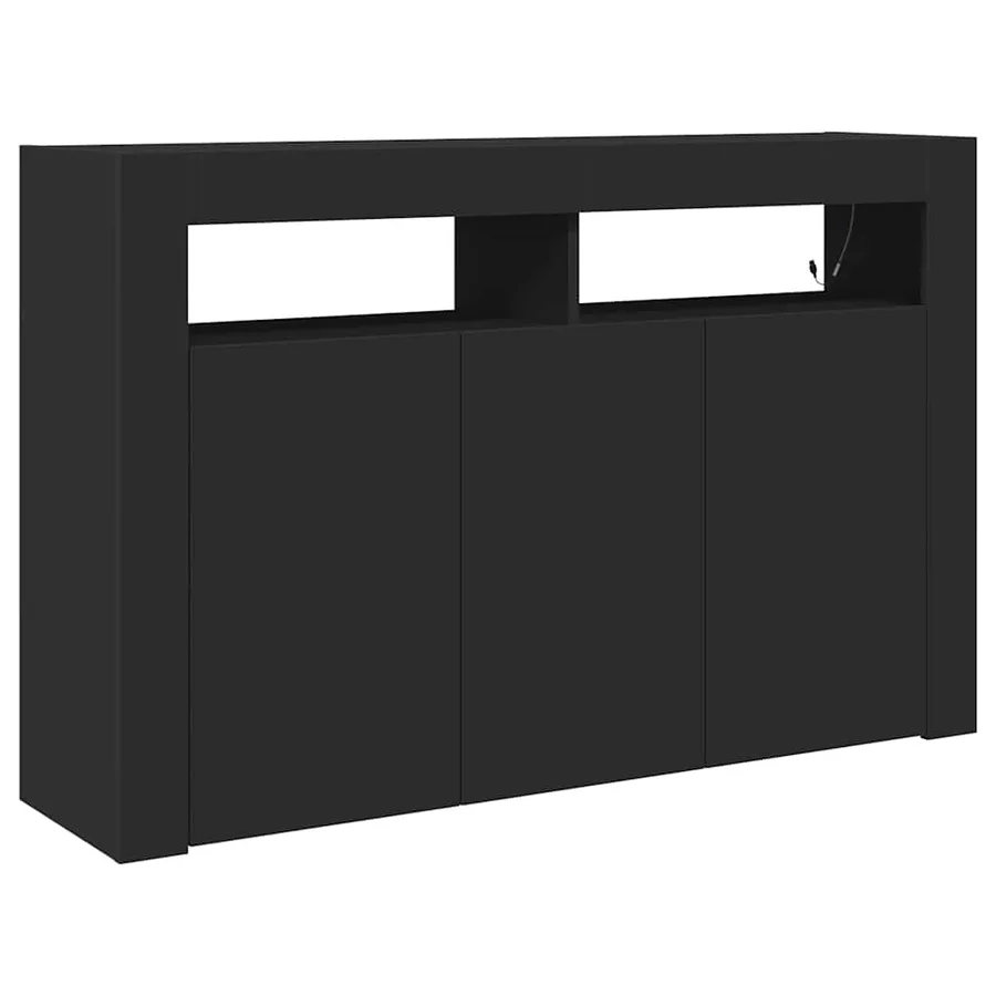 Buffet Noir 116 x 30 x 75 cm Bois d'ingénierie - 2
