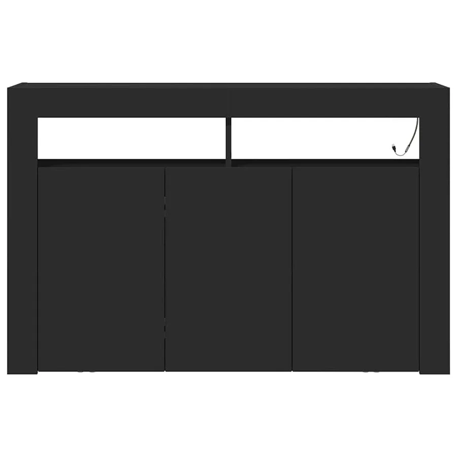 Buffet Noir 116 x 30 x 75 cm Bois d'ingénierie - 7