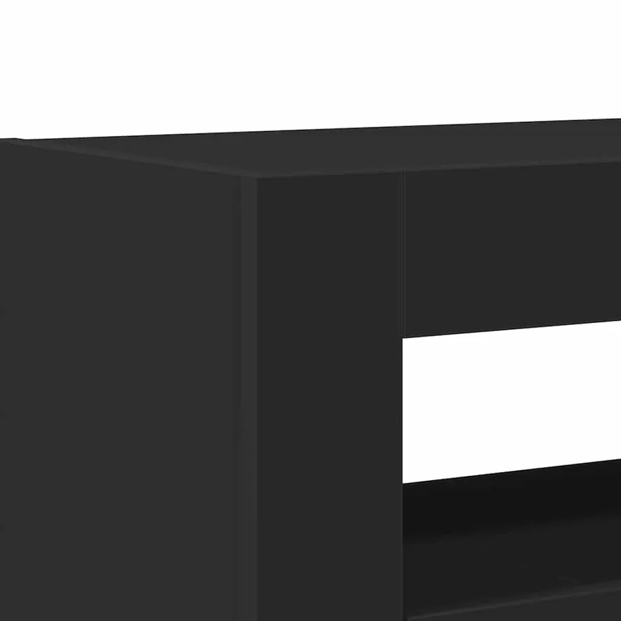 Buffet Noir 116 x 30 x 75 cm Bois d'ingénierie - 8