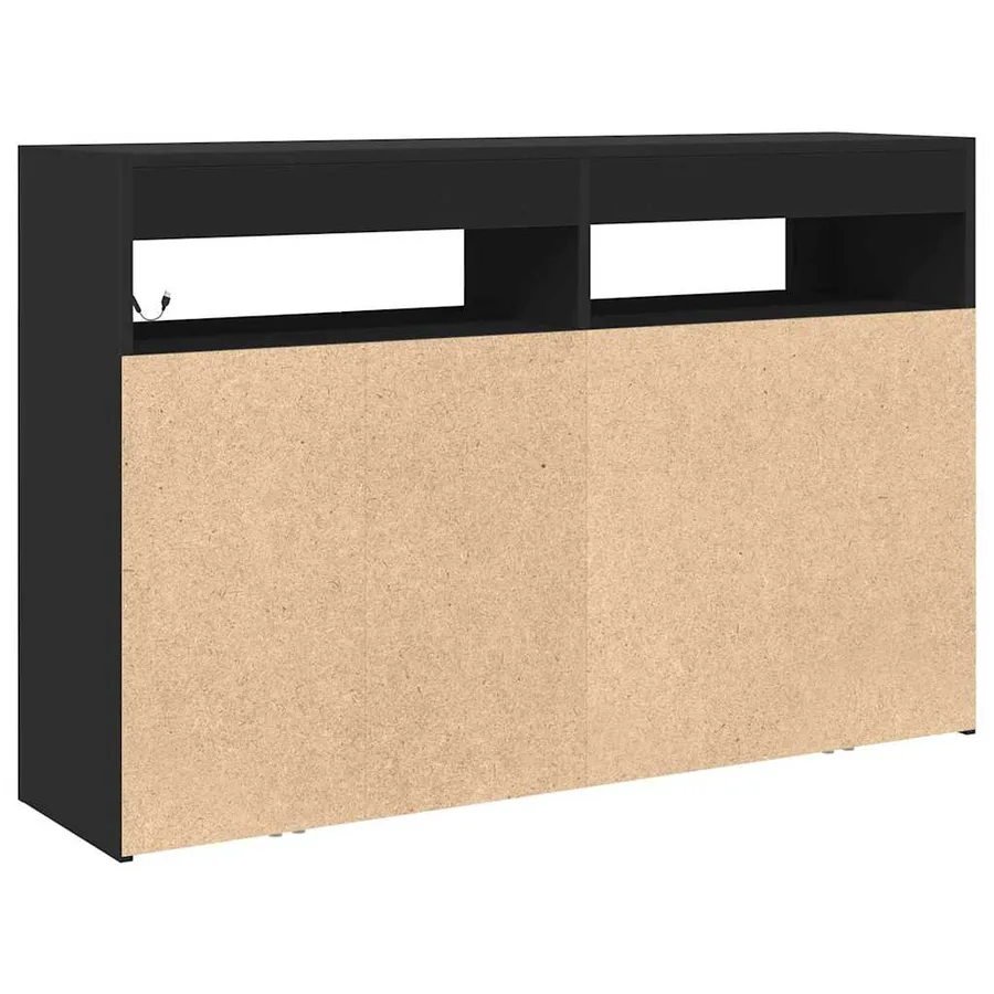 Buffet Noir 116 x 30 x 75 cm Bois d'ingénierie - 9