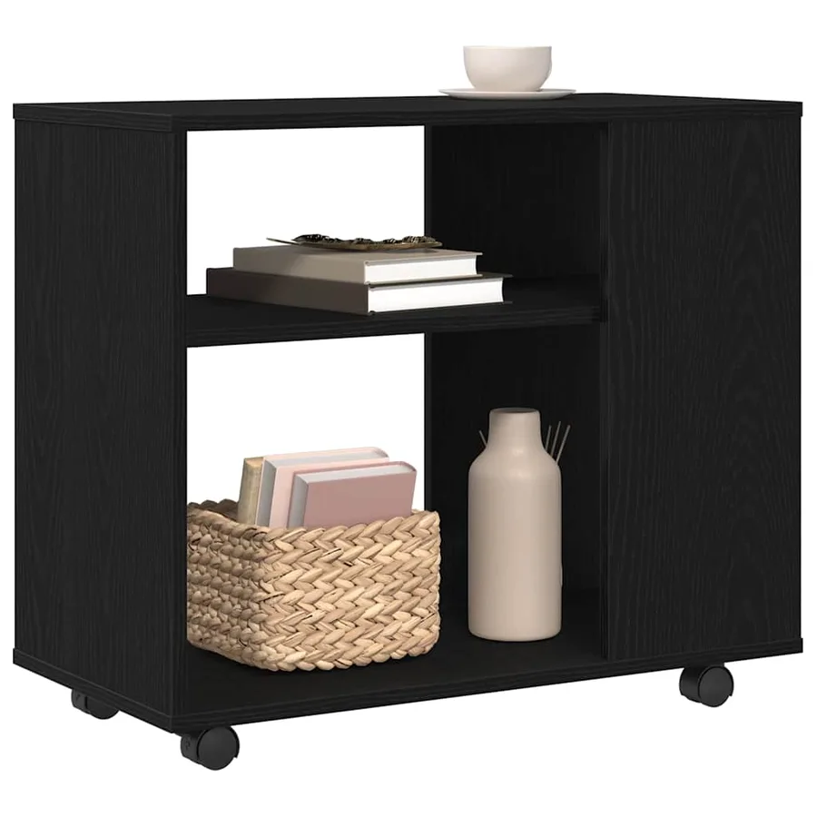 Table d'appoint en chêne noir 70 x 35 x 60 cm Bois d'ingénierie - 4