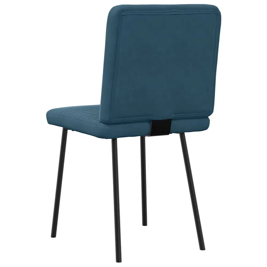 Chaises à manger lot de 4 Bleu Velours - 6