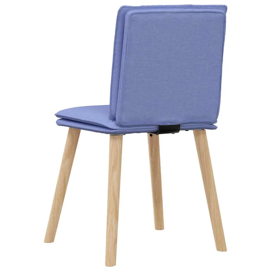 Chaises à manger lot de 4 bleu jean tissu - 6