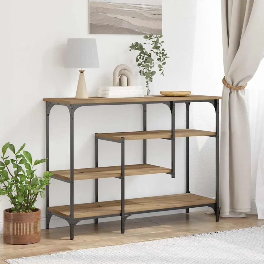 Table Console chêne artisanal 100 x 35 x 75 cm