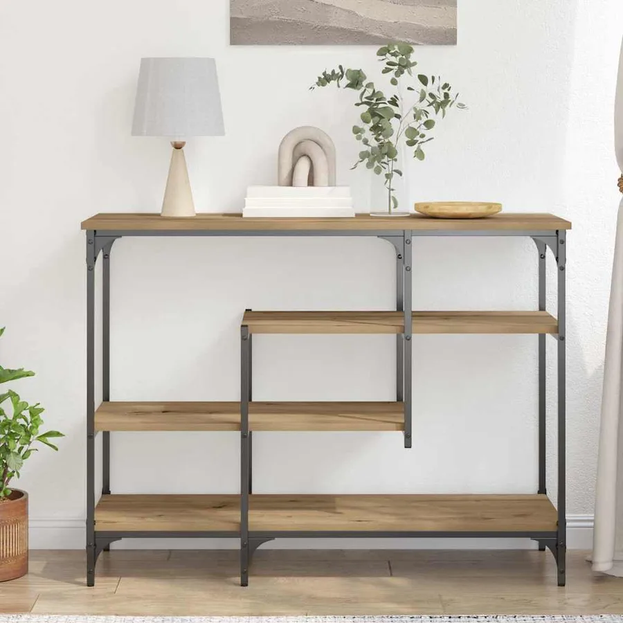 Table Console chêne artisanal 100 x 35 x 75 cm - 4