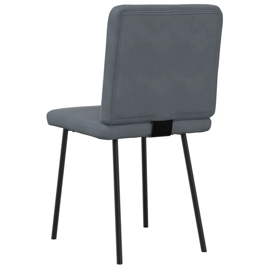 Chaises à manger lot de 4 Gris foncé Velours - 6