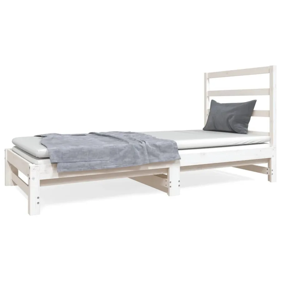 Lit coulissant sans matelas blanc 2x(90x190) cm - 2