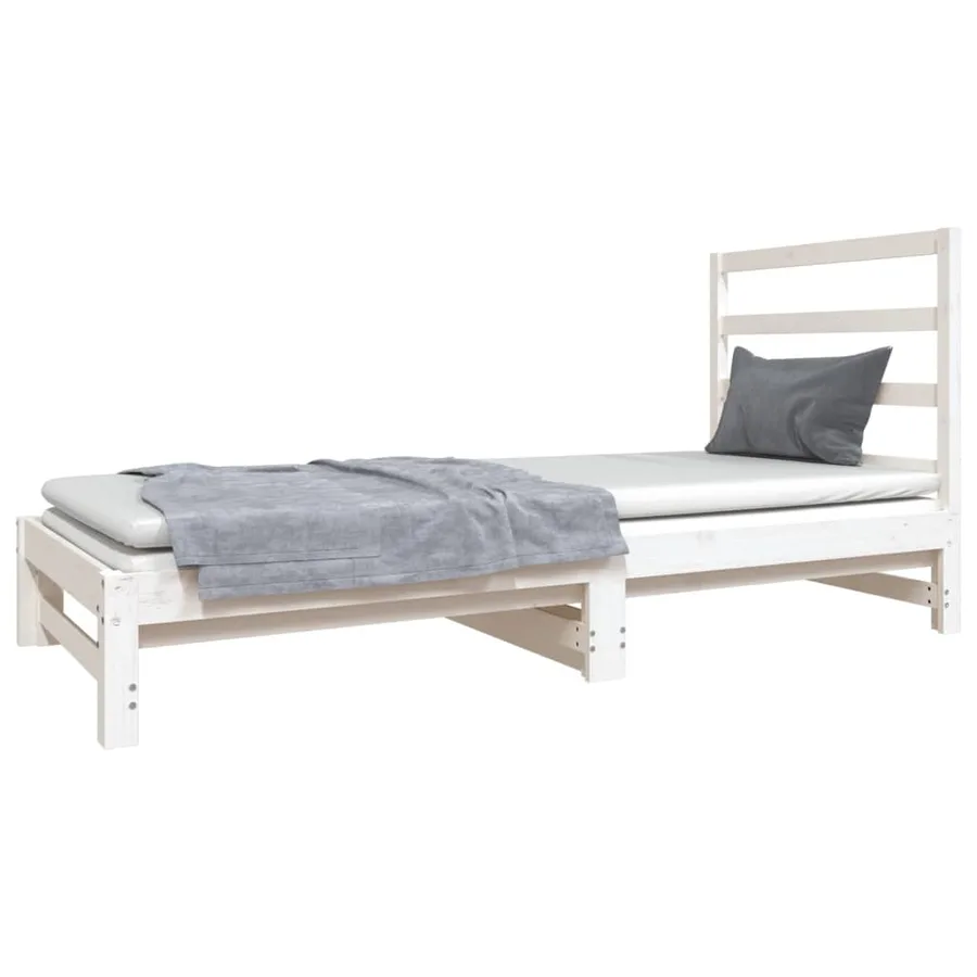 Lit coulissant sans matelas blanc 2x(90x190) cm - 3