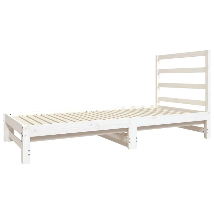 Lit coulissant sans matelas blanc 2x(90x190) cm - 4