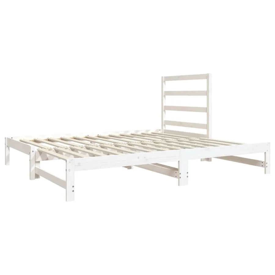 Lit coulissant sans matelas blanc 2x(90x190) cm - 5