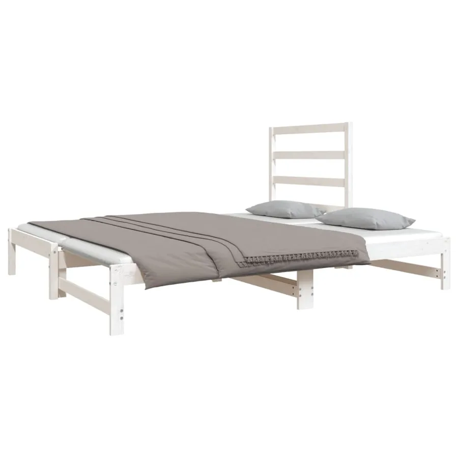 Lit coulissant sans matelas blanc 2x(90x190) cm - 9