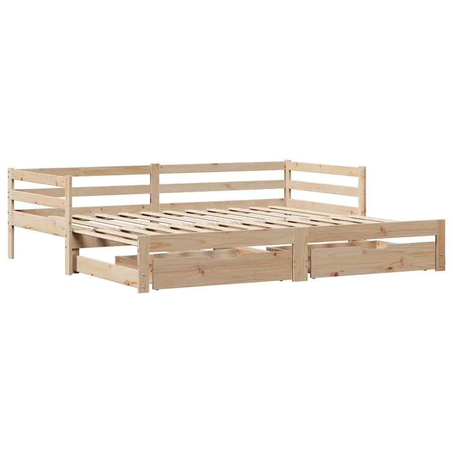 Lit de jour avec gigogne et tiroirs sans matelas 80x200 cm - 3