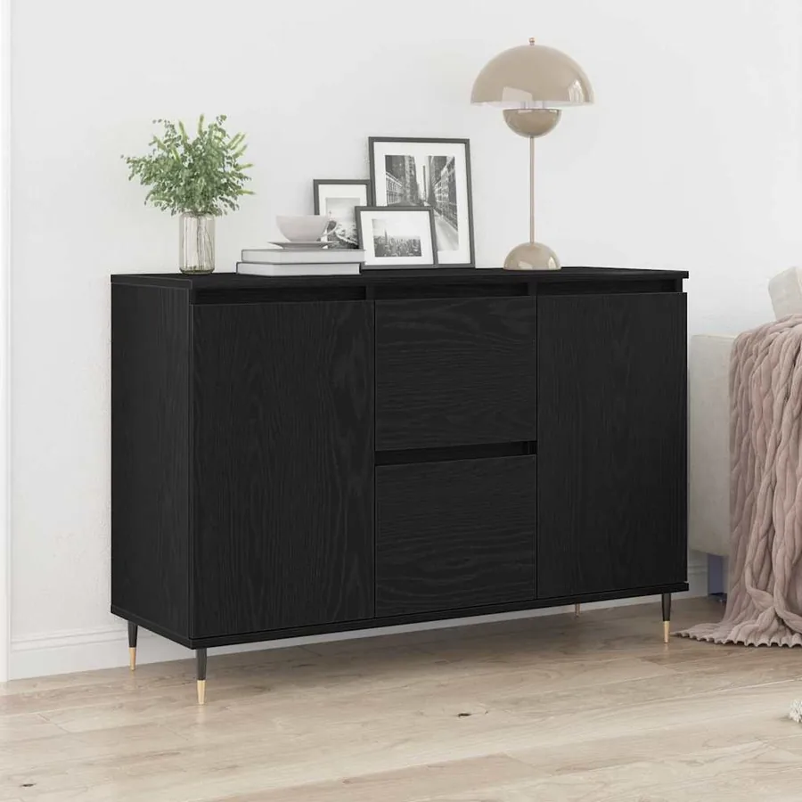Buffet Chêne noir 101,5 x 35 x 70 cm Bois d'ingénierie