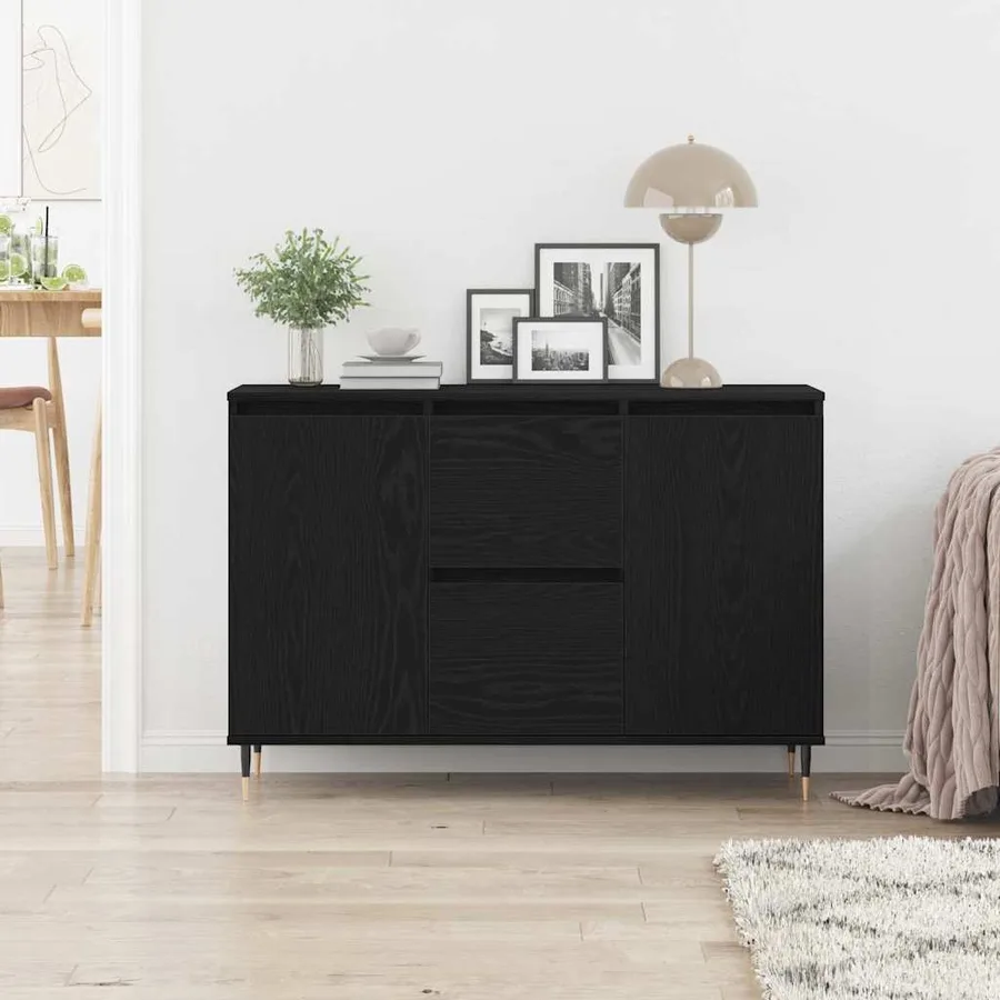 Buffet Chêne noir 101,5 x 35 x 70 cm Bois d'ingénierie - 4