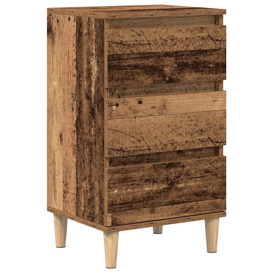 Cabinet de chevet Bois ancien 40 x 35 x 70 cm Bois d'ingénierie - 2