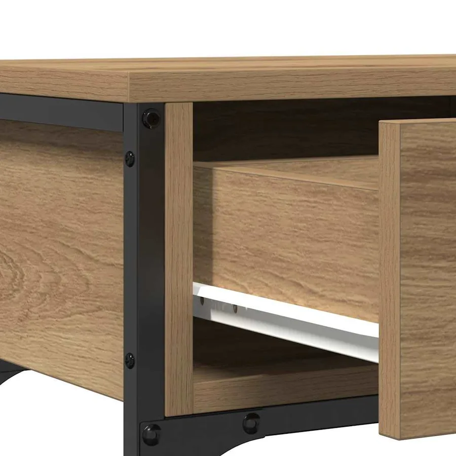 Table console avec tiroir Chêne artisanal 72,5 x 25 x 75 cm - 10