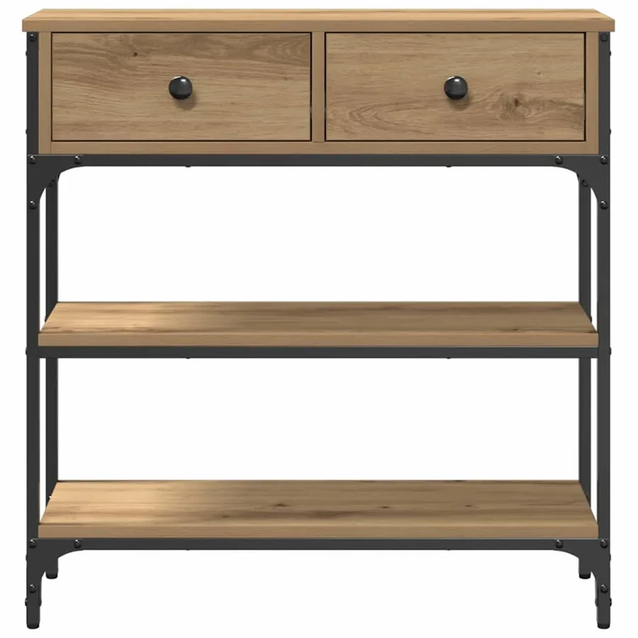Table console avec tiroir Chêne artisanal 72,5 x 25 x 75 cm - 6
