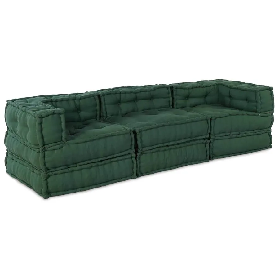 Unité de canapé modulaire 3 pcs Vert Tissu